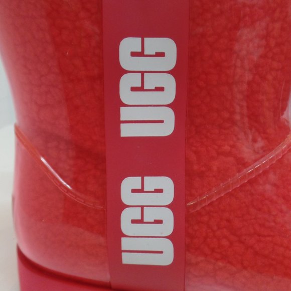 UGG Plush Women's Classic Clear Mini Fashion Boot Lava Flow Sz 9 Brand New - Picture 2 of 15